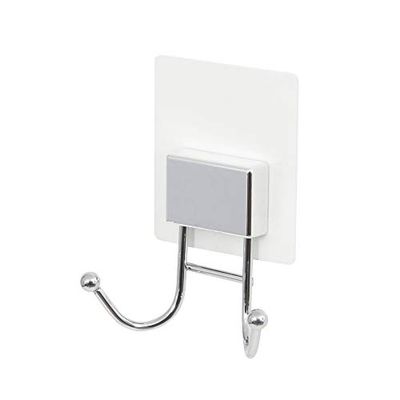 Compactor Gancio Doppio BESTLOCK MAGIC per Bagno 10.5x4.5x13 cm Cromo Placcato Auto Adesivo