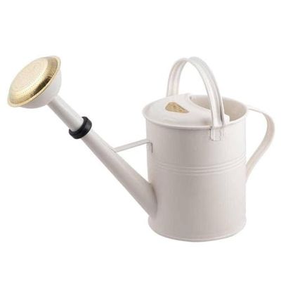 PLINT 5L Watering Can - Modern Style Watering Pot for Indoor and Outdoor House Plants - Coloured Galvanised Powder Coated Steel - Metal Design With Narrow Spout And High Handle -Winter white