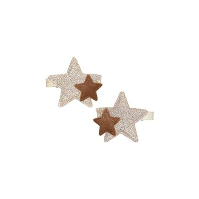 Amira Double Star Clip Set Gold Rush/Truffle