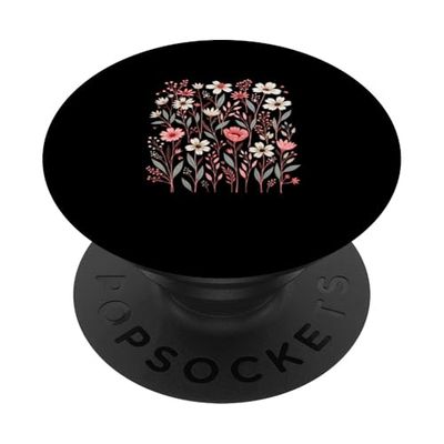 Granate Rojo Borgoña Wildflowers Granate Rojo Borgoña PopSockets PopGrip Adhesivo