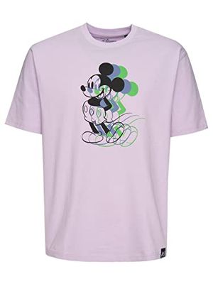 Recovered Unisex Disney 3 Tone Fade Mickey Mouse Relaxed Purple by M T-shirt, M, lila, M