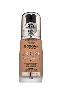 Deborah Milano Liquid Make-Up, 24 Hours Perfect, Moisturising, SPF 20, N.4 Apricot, 30.0 ml, 1