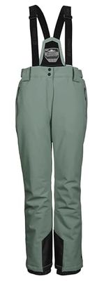 killtec Donna Pantaloni da Sci/Funzionali con Bretelle Staccabili, paraspigoli e Protezione antineve KSW 249 Wmn Ski PNTS_ERIELLE, grüngrau, 44, 43428-000