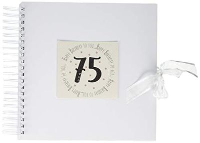 Witte katoenen kaarten 'Happy Birthday to You, 75' Card & Memory Book (MTGA75C)