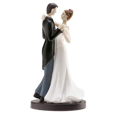 Dekora- 305006 - Statuetta Decorativa per Matrimonio, Stile Romantico, 16 cm, Colore: Bianco