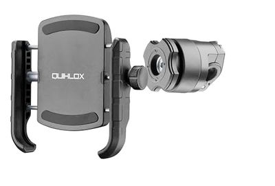INTERPHONE - Soporte Universal para Smartphone (de 3.5" a 7.5") con Accesorio de Espejo o Barra Transversal, Sistema Modular QUIKLOX, Soporte para Celular de Moto, Accesorio de Liberación Rápida
