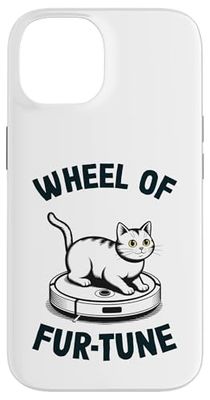 Wheel Of Fur-Tune Cat On Robot Vacuum Cleaner Cat Case for iPhone 14