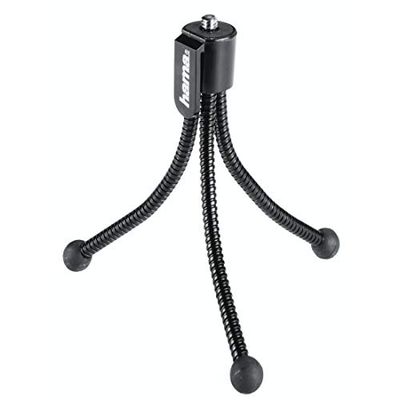 Hama Pratico mini treppiede (treppiede con gambe flessibili e clip di fissaggio) nero