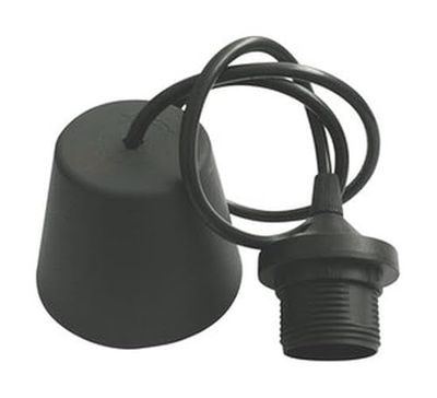 VoltShine Lampada a sospensione - elegante design nero, potenza massima di 60 W, include 1 m di cavo per una facile installazione e regolazione