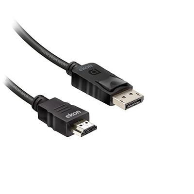 Ekon HDMI-DisplayPort-stekker, 1,8 meter, stekker, 4K Ultra HD-resolutie, anti-knikkabel voor tv, projector, laptop, pc, MacBook, PlayStation, Nintendo Switch