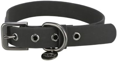 TRIXIE Collare per cani CityStyle L-XL: circonferenza collo 50 – 57 cm/30 mm nero – Collare in PVC di alta qualità per cani di taglia piccola, media regolabile, impermeabile e lavabile, 1971801