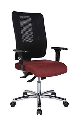 Topstar Open X (N) - Silla giratoria de Oficina, Funda de Tela, tamaño único, Color Cromado, Forro de Material plástico Funda de Malla, Granate/Negro, Talla única