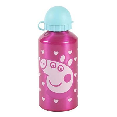 CERDÁ LIFE'S LITTLE MOMENTS Licencia Oficial Hasbro 2600001290 - Botella Aluminio Infantil de Peppa Pig de 500 ml de Capacidad y Tapón a Presión