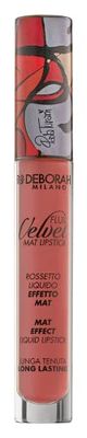 Deborah Milano - Fluid Velvet Mat Lipstick, N.2 Romantic Pink Painted by Paola Turani, Rossetto Liquido Effetto Matte a Lunga Tenuta, Dona Labbra Soffici e Idratate, 4.5 gr