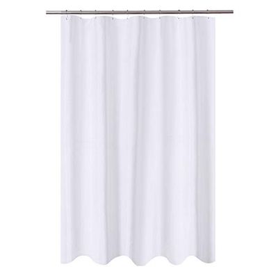 N&Y HOME Rideau de Douche en Tissu Blanc - 137,2 x 182,9 cm - Qualité hôtelière - Résistant à la moisissure - Lavable - Imperméable - avec œillets