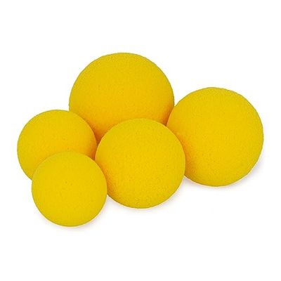 AFH schuimballen, deluxe schuimballen, zonder coating, geel, diameter: 6 cm, 7 cm, 8 cm, 9 cm en 10 cm, zachte ballen, speelballen, set van 5