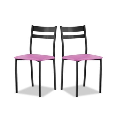 ASTIMESA Keukenstoel van metaal met open rugleuning, roze, 59 cm x 45 cm x 40 cm