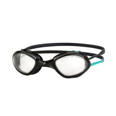 Zoggs Tiger Blue Swimming Goggles Unisex-Adult, Black/Turquoise/Clear