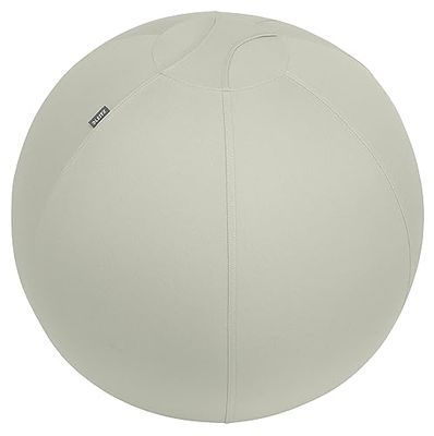 Leitz Ergo aktiv sittboll, ergonomiskt alternativ till skrivbordsstol, 65 cm diameter, inkluderar bollöverdrag i tyg, handluftpump och 2 x pluggar, Ergo-serien, ljusgrå, 65420085