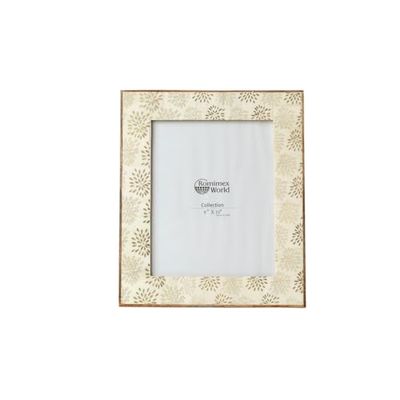Romimex Gouden fotolijst van beenderhout, 28 x 33 x 2 cm