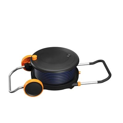 Fiskars Devidoir XL avec Roues, Set d'Arrosage Tout-en-1, Tuyau de 31,5 m, Tuyau à Enroulement Automatique, Tuyau de Taille Universelle (Ø 13 mm), Raccord Universel pour Robinet, 1071670