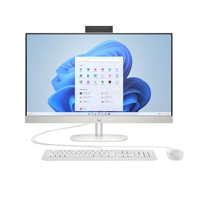 HP 27-cr0009sl All-in-One, Intel Core i5-1335U, Intel Evo, 8GB RAM, 512GB SSD, Display da 27" FHD IPS Antiriflesso, Wi-Fi 6, Audio Integrato da 2W, Windows 11, Non è Touch, Bianco