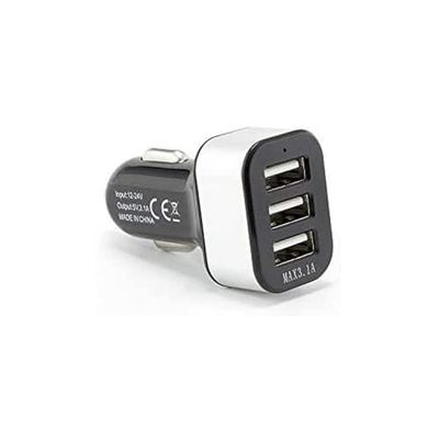 USB CAR CHARGER SBOX CC-331/3 PORTS - 3.1A Zwart
