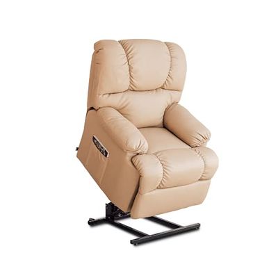 Astan Hogar AH-AR10100TP Poltrona Relax con Funzione Auto-Aiuto, Pelle, Tortora, 89D x 88W x 105H cm