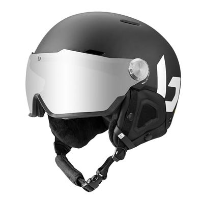 bollé, MIGHT VISOR Black Matte M 55-59cm, Brown Gun Cat 2, Casco da sci, Medium, Unisex Adulto