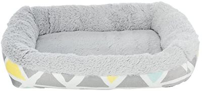 Copriletto Sunny, quadrato, in peluche, 38 × 7 × 25 cm, multicolore/grigio