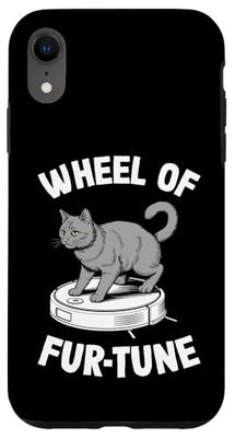 Wheel Of Fur-Tune Robot Vacuum Cleaner Funny Cat Case for iPhone XR