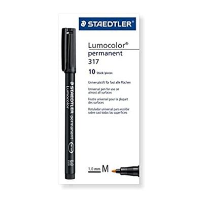 STAEDTLER Lumocolor 317-4 Permanent Marker Orange Line Width Approx. 1.0 mm Smudge-proof and Waterproof Made in Germany Long Service Life 10 Orange Universal Pens in Cardboard Case