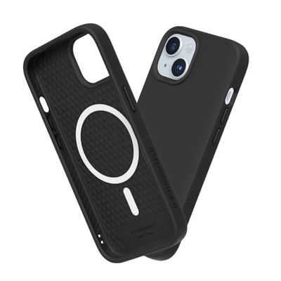 RHINOSHIELD SolidSuit Hoesje compatibel met Magsafe voor [iPhone 15] | Schokdempend, slank ontwerp beschermhoes met premium matte afwerking, 3,5 m valbescherming, klassiek zwart