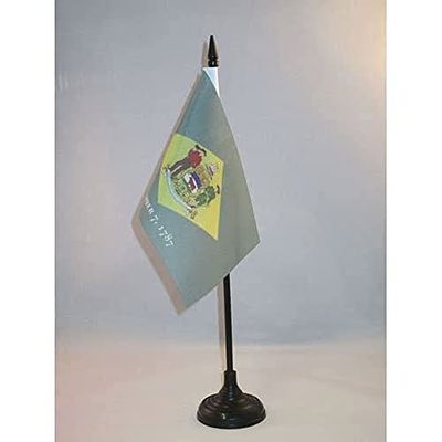 AZ FLAG Bandera de Mesa de Delaware 15x10cm - BANDERINA de DESPACHO Americana DE Delaware - EE.UU 10 x 15 cm