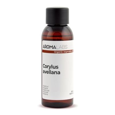 BIO - Olio vegetale NOCCIOLA - 50mL - 100% Puro, Naturale, Spremuto a freddo e Certificato AB - AROMA LABS (Marchio Francese)