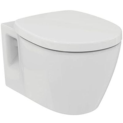 Ideal Standard - Connect, WC a parete completo di sedile WC a chiusura lenta, E-Packaging dedicato al trasporto in ceramica, bianco