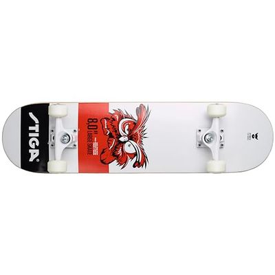 STIGA Skateboard Owl 8.0 voor kinderen, wit