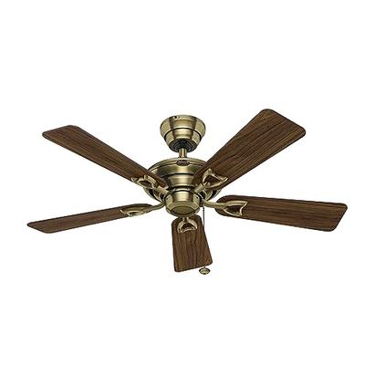 HUNTER FAN Sevilha, 112 cm, ventilador de teto para interior, silencioso, com corrente e 5 pás, reversível em nogueira e carvalho médio, para verão ou inverno, acabamento em latão antigo, modelo 24034
