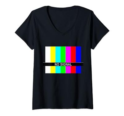Donna T-shirt con schermo TV senza segnale Maglietta con Collo a V
