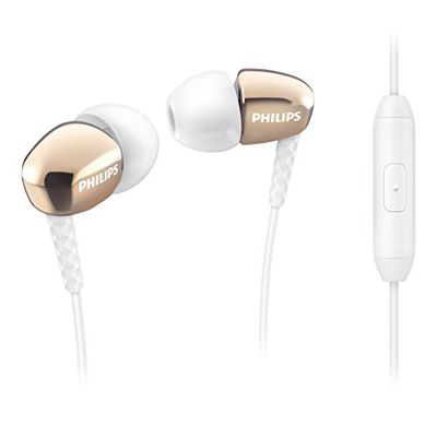PHILIPS SHE3905GD/00 słuchawki douszne z mikrofonem (bogaty dźwięk) - złote