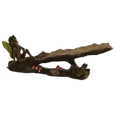 SOPORTE INCIENSO RESINA 32X6X11 NINFA MARRON