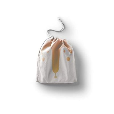 Bonamaison Imprimé Sacs de Coton avec Cordon, Sac D'Épicerie, Sac À Provisions, Réutilisables, Écologique, Pliable, Taille: 20x30 Cm