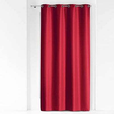 Douceur d'Intérieur - 1603523, Cortina com anéis, 140 x 280 cm, Essentiel, poliéster liso, vermelho