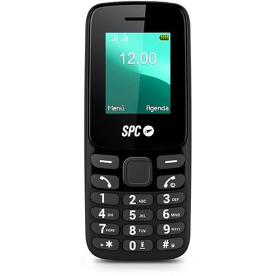 SPC Talk 2 Go – Telefono cellulare base | Schermo da 1,8" | Batteria 9 giorni | Volume suoneria 103 dB | Torcia, radio FM | USB-C e Dual-SIM | Molto compatto e leggero, colore nero