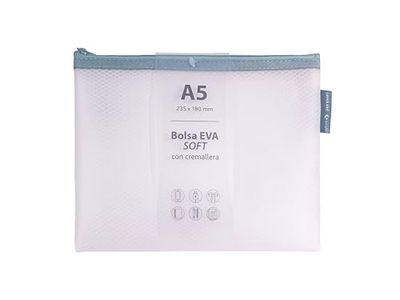 Grafoplás | Borsa con cerniera EVA Soft a5 | Rosa pastello | Morbido al tatto | Zipper Bag realizzata in gomma EVA trasparente | Perfetta per proteggere e trasportare documenti, cellulari, tablet o