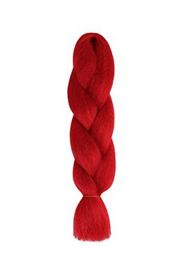 American Dream Brilliant Jumbo Kanekelon Braid for Hair Weaves, Dreads and Avant Garde Creative Styling, Red