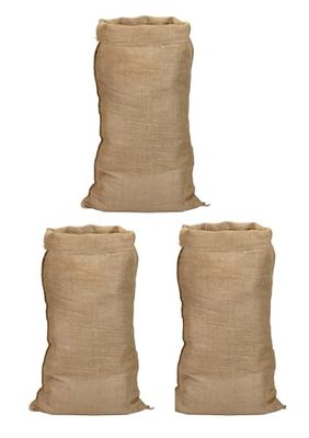 La Cordeline Sac en Toile de Jute 60 x 100cm - Lot de 3 - Sac Jardin Résistant 50 Kg - Sac à Pomme de Terre - Sac Stockage