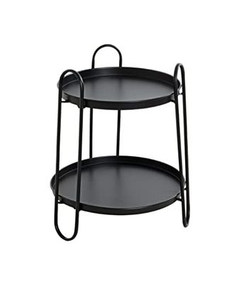 HAKU Möbel Bijzettafel zwart, metaal - Maat: H 50 cm x Ø 43 cm, Stijl: Modern