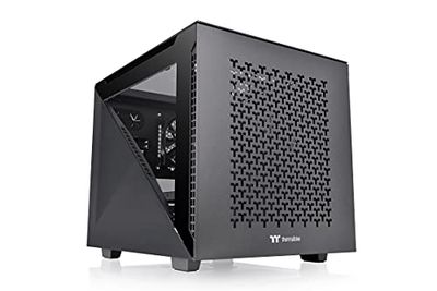 Thermaltake Divider 200 TG Air Black/Micro ATX Case/PC-Case/Tempered Glass/Black CA-1V1-00S1WN-01
