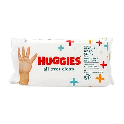 Huggies All Over Clean Lot de 56 lingettes humides pour bébé Taille 1